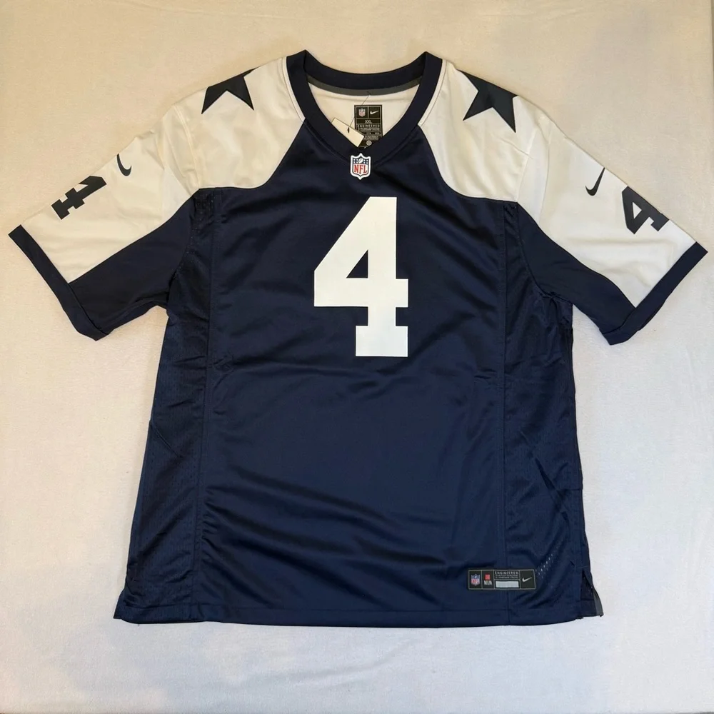 Nike Dak Prescott #4‎ Cowboys Jersey XXL Navy NFL Game Jersey NWT
